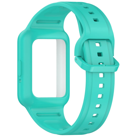 For  Huawei Band 9 Two Color Frame Integrated Silicone Watch Band(Cyan)