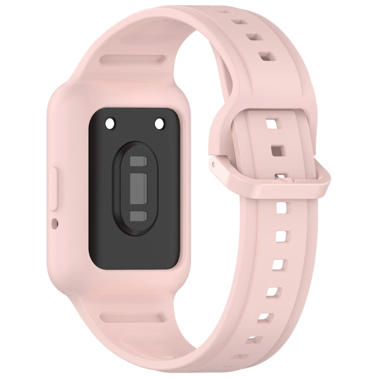 For  Huawei Band 9 Two Color Frame Integrated Silicone Watch Band(Light Pink)