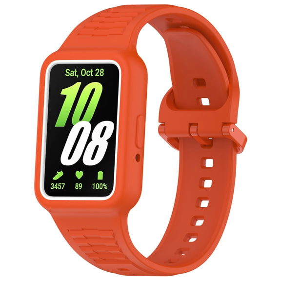 For  Huawei Band 9 Two Color Frame Integrated Silicone Watch Band(Orange)