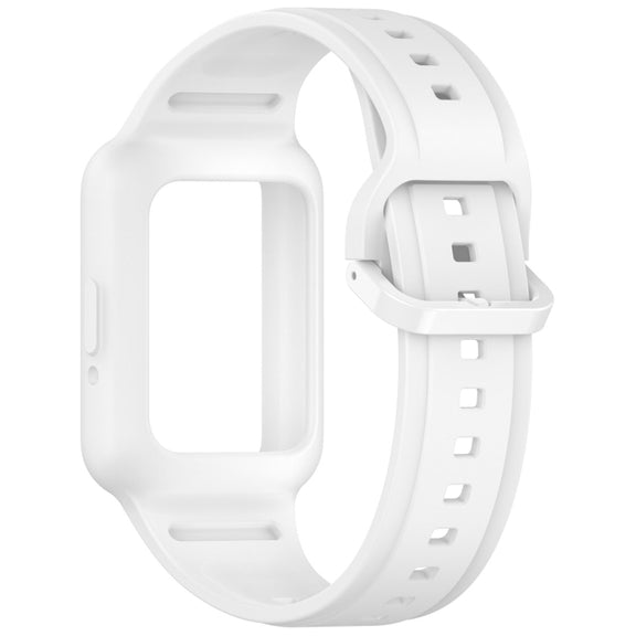 For  Huawei Band 9 Two Color Frame Integrated Silicone Watch Band(White)