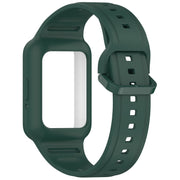 For  Huawei Band 9 Two Color Frame Integrated Silicone Watch Band(Dark Green)
