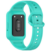 For  Huawei Band 8 Two Color Frame Integrated Silicone Watch Band(Cyan)