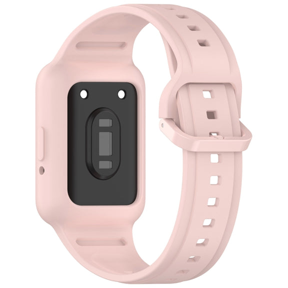 For  Huawei Band 8 Two Color Frame Integrated Silicone Watch Band(Light Pink)
