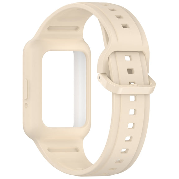 For  Huawei Band 8 Two Color Frame Integrated Silicone Watch Band(Dream White)