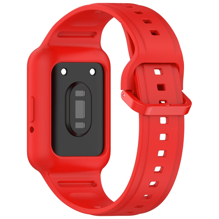 For  Huawei Band 8 Two Color Frame Integrated Silicone Watch Band(Red)