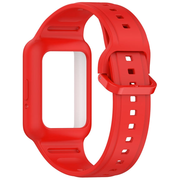 For  Huawei Band 8 Two Color Frame Integrated Silicone Watch Band(Red)