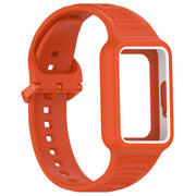 For  Huawei Band 8 Two Color Frame Integrated Silicone Watch Band(Orange)