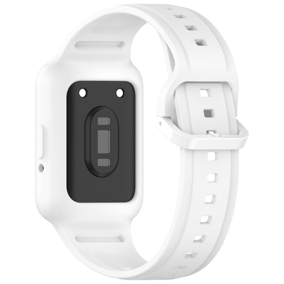 For  Huawei Band 8 Two Color Frame Integrated Silicone Watch Band(White)