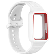 For  Huawei Band 8 Two Color Frame Integrated Silicone Watch Band(White)
