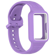 For  Huawei Band 8 Two Color Frame Integrated Silicone Watch Band(Purple)