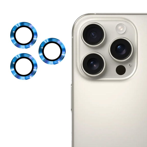 For iPhone 16 Pro / 16 Pro Max ENKAY 9H Rear Lens Aluminium Alloy Tempered Glass Film(Sea Blue)