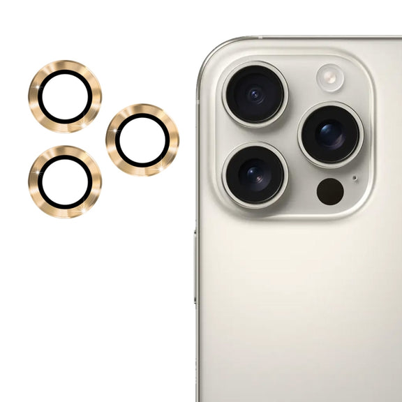 For iPhone 16 Pro / 16 Pro Max ENKAY 9H Rear Lens Aluminium Alloy Tempered Glass Film(Golden)