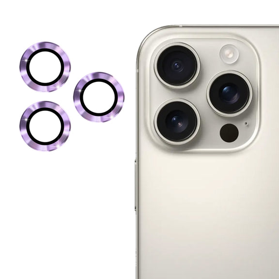 For iPhone 16 Pro / 16 Pro Max ENKAY 9H Rear Lens Aluminium Alloy Tempered Glass Film(Light Purple)