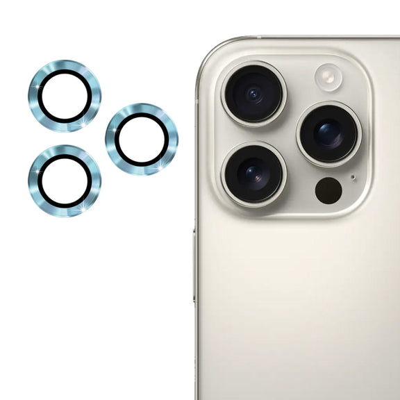 For iPhone 16 Pro / 16 Pro Max ENKAY 9H Rear Lens Aluminium Alloy Tempered Glass Film(Sierra Blue)