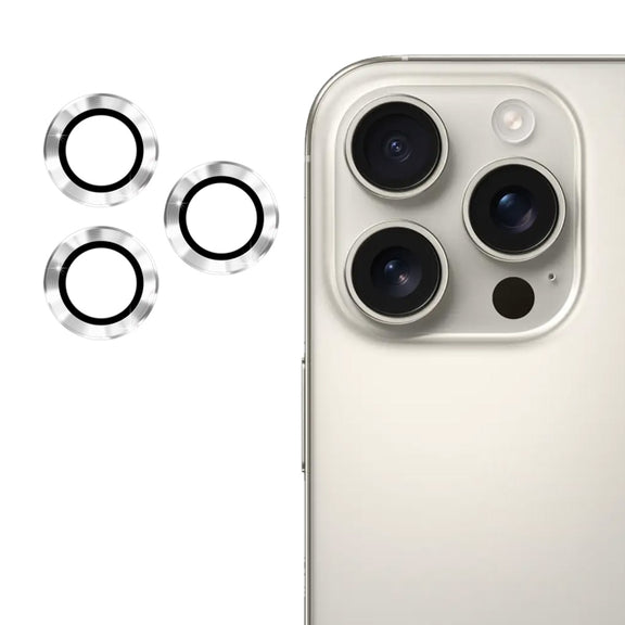 For iPhone 16 Pro / 16 Pro Max ENKAY 9H Rear Lens Aluminium Alloy Tempered Glass Film(Silver)