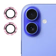 For iPhone 16 / 16 Plus ENKAY 9H Rear Lens Aluminium Alloy Tempered Glass Film(Pink) - iPhone 16 Plus Tempered Glass by ENKAY | Online Shopping South Africa | PMC TechLife | Buy Now Pay Later Mobicred