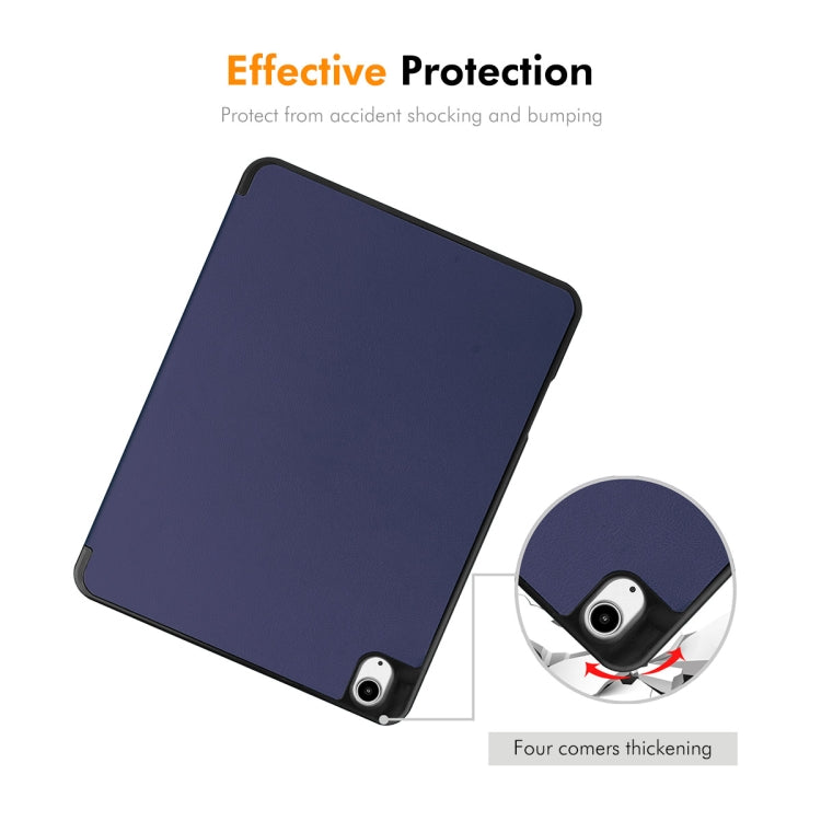 For iPad Air 13 2024 ENKAY Tri-fold Custer Texture TPU Leather Smart Tablet Case with Pen Slot(Dark Green) - iPad Air 13 2024 Cases by ENKAY | Online Shopping South Africa | PMC TechLife | Buy Now Pay Later Mobicred