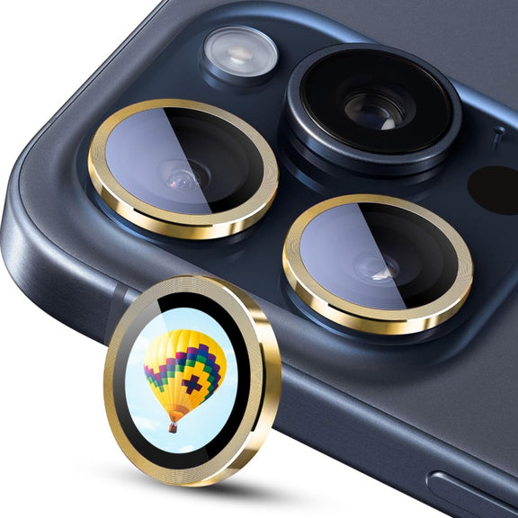 For iPhone 16 Pro / 16 Pro Max ENKAY Hat-Prince AR 9H Rear Lens Aluminium Alloy Tempered Glass Film(Golden)