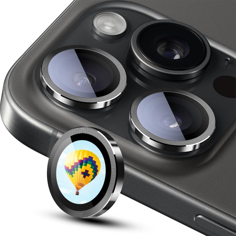 For iPhone 16 Pro / 16 Pro Max ENKAY Hat-Prince AR 9H Rear Lens Aluminium Alloy Tempered Glass Film(Black) - iPhone 16 Pro Tempered Glass by ENKAY | Online Shopping South Africa | PMC TechLife | Buy Now Pay Later Mobicred