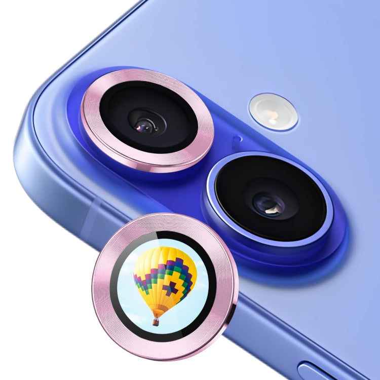 For iPhone 16 / 16 Plus ENKAY Hat-Prince AR 9H Rear Lens Aluminium Alloy Tempered Glass Film(Pink) - free shipping - PMC Jewellery - Order now!