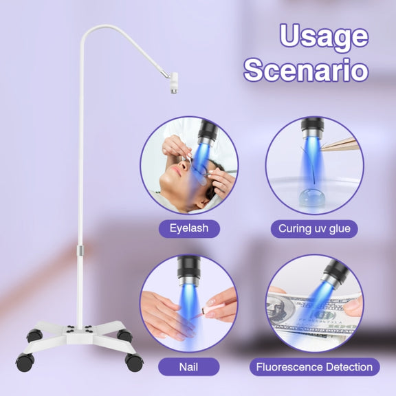 HD-AL20 Aluminum Alloy Beauty UV Lamp for Eyelash Extensions Nail Salon Foot Pedal Control(Black)