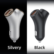 A2 2 USB + 2 Type-C Phone Fast Charging Power Adapter 78W Y-Shaped Car Charger(Silver)