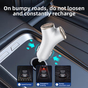 A2 2 USB + 2 Type-C Phone Fast Charging Power Adapter 78W Y-Shaped Car Charger(Silver)