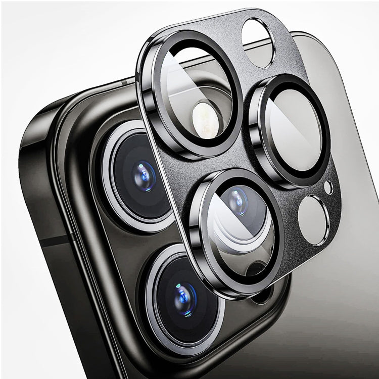 For iPhone 16 Pro / 16 Pro Max ENKAY Anti-reflection Camera Lens Aluminium Alloy Tempered Glass Film(Grey) - free shipping - PMC Jewellery - Order now!