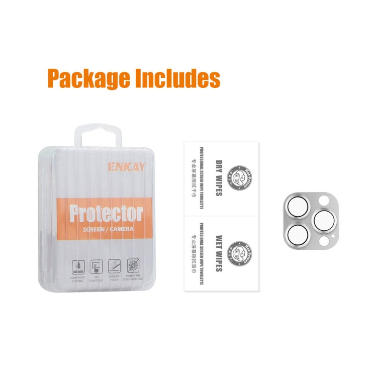 For iPhone 16 Pro / 16 Pro Max ENKAY Aluminium Alloy Tempered Glass Lens Cover Film(Grey) - free shipping - PMC Jewellery - Order now!