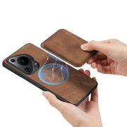 For Huawei Pura 70 Retro Leather Card Bag Magnetic Phone Case(Brown)