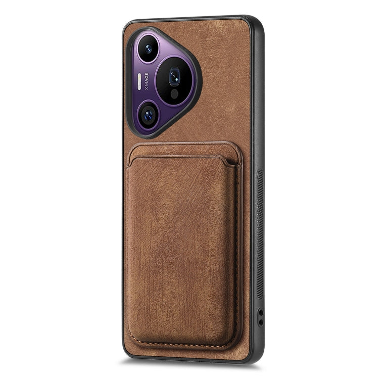 For Huawei Pura 70 Pro Retro Leather Card Bag Magnetic Phone Case(Brown)