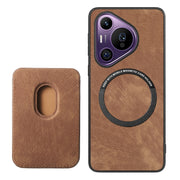For Huawei Pura 70 Pro Retro Leather Card Bag Magnetic Phone Case(Brown)