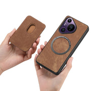 For Huawei Pura 70 Pro Retro Leather Card Bag Magnetic Phone Case(Brown)