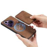 For Huawei Pura 70 Pro Retro Leather Card Bag Magnetic Phone Case(Brown)