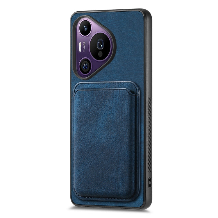 For Huawei Pura 70 Pro Retro Leather Card Bag Magnetic Phone Case(Blue)
