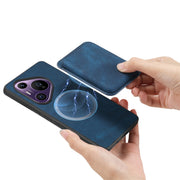 For Huawei Pura 70 Pro Retro Leather Card Bag Magnetic Phone Case(Blue)