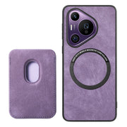 For Huawei Pura 70 Pro Retro Leather Card Bag Magnetic Phone Case(Purple)