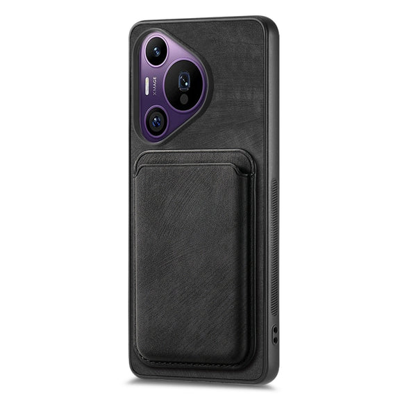 For Huawei Pura 70 Pro Retro Leather Card Bag Magnetic Phone Case(Black)