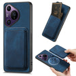 For Huawei Pura 70 Pro+ Retro Leather Card Bag Magnetic Phone Case(Blue) - free shipping - PMC Jewellery - Order now!