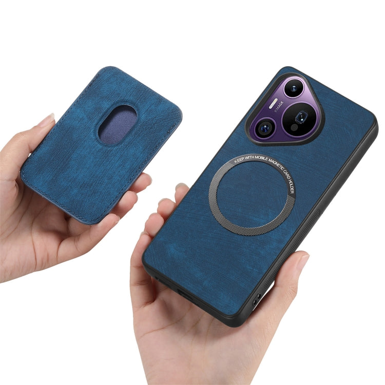 For Huawei Pura 70 Pro+ Retro Leather Card Bag Magnetic Phone Case(Blue) - free shipping - PMC Jewellery - Order now!