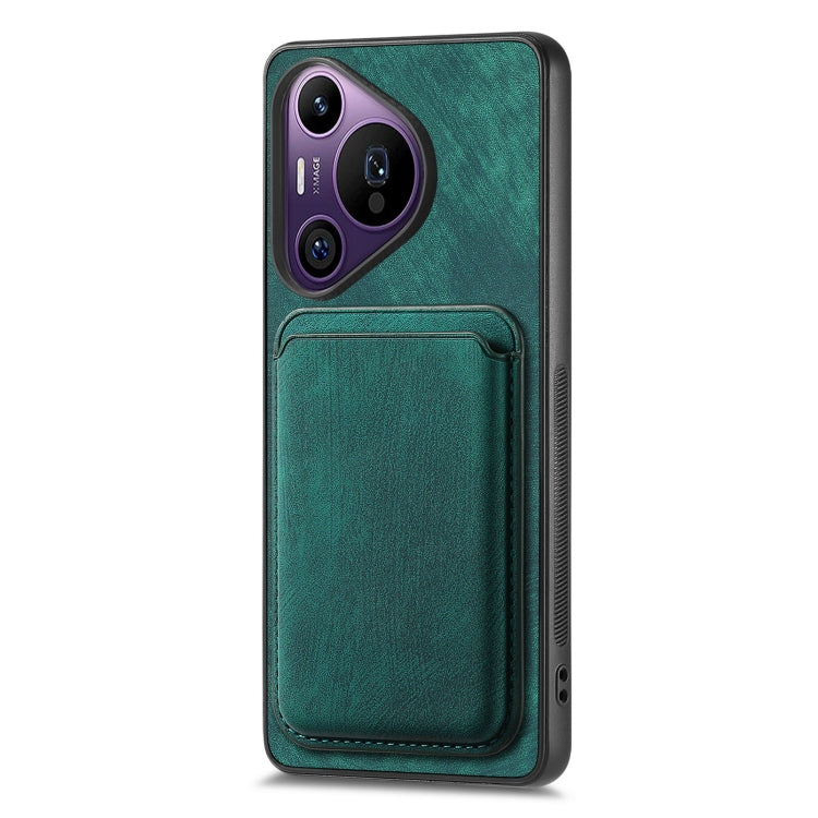 For Huawei Pura 70 Pro+ Retro Leather Card Bag Magnetic Phone Case(Green)