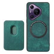 For Huawei Pura 70 Pro+ Retro Leather Card Bag Magnetic Phone Case(Green)