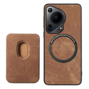 For Huawei Pura 70 Ultra Retro Leather Card Bag Magnetic Phone Case(Brown)