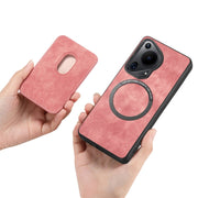 For Huawei Pura 70 Ultra Retro Leather Card Bag Magnetic Phone Case(Pink)