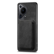 For Huawei Pura 70 Ultra Retro Leather Card Bag Magnetic Phone Case(Black)