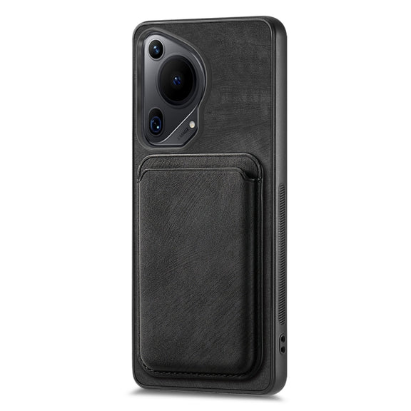 For Huawei Pura 70 Ultra Retro Leather Card Bag Magnetic Phone Case(Black)
