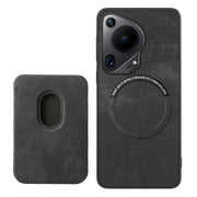 For Huawei Pura 70 Ultra Retro Leather Card Bag Magnetic Phone Case(Black)