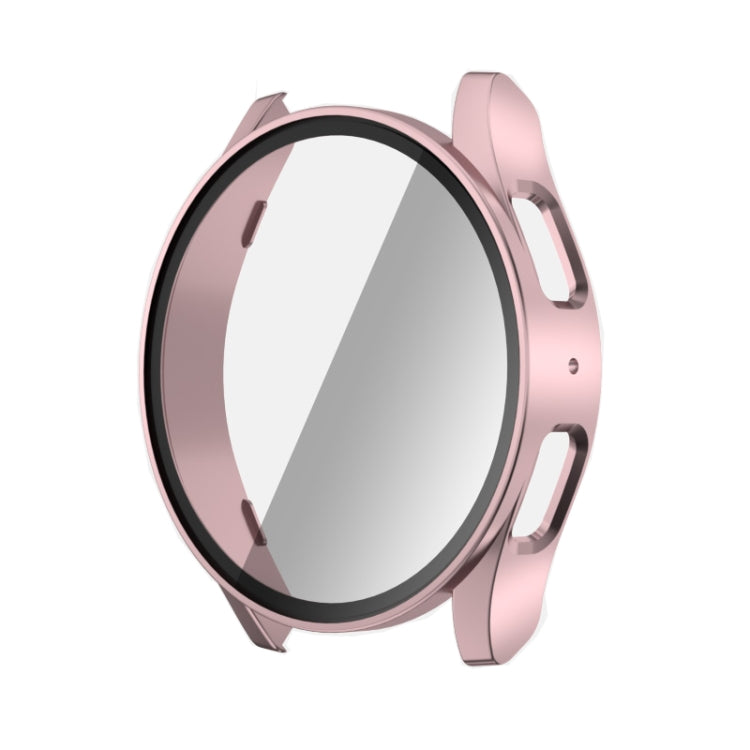 For Samsun Galaxy Watch 7 44mm PC + Tempered Film Integrated Watch Protective Case(Rose Gold) - Watch Cases by PMC TechLife | Online Shopping South Africa | PMC TechLife | Buy Now Pay Later Mobicred