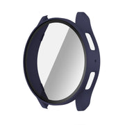 For Samsun Galaxy Watch 7 44mm PC + Tempered Film Integrated Watch Protective Case(Midnight blue)