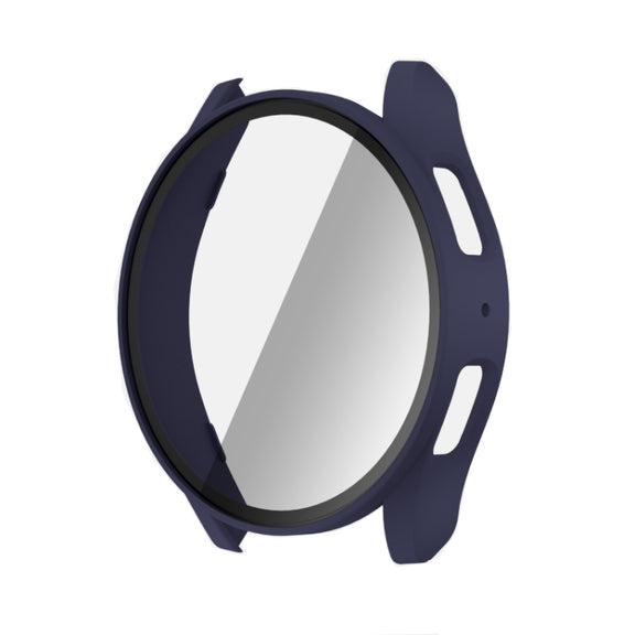 For Samsun Galaxy Watch 7 44mm PC + Tempered Film Integrated Watch Protective Case(Midnight blue)